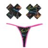 Graffiti Neon G-String and X Pastie Set