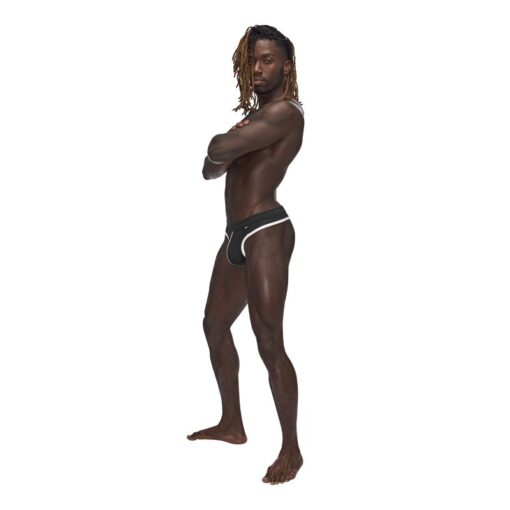 Male Power Sport Mesh Thong Black - Image 3
