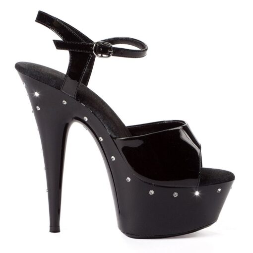 Rhinestone Platform Black 6in - Image 2