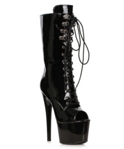 Peep-Toe Ankle Boot Black 7in