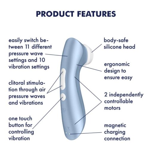 Satisfyer Pro 2+ G2 Clitoral Stimulator Blue - Image 6