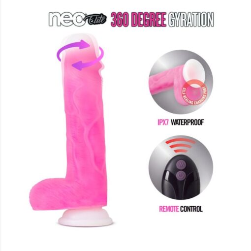 Neo Elite Roxy 8in Gyrating Dildo Pink - Image 5