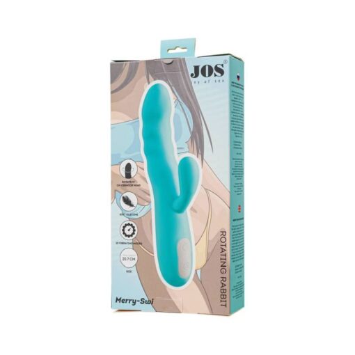 JOS Merry Swirl Rotating Shaft Rabbit Vibrator Blue - Image 7