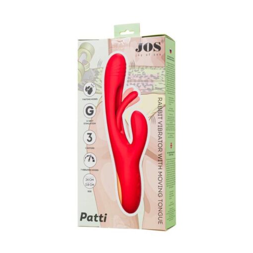 JOS Patti Moving Tongue Rabbit Vibrator Red - Image 7