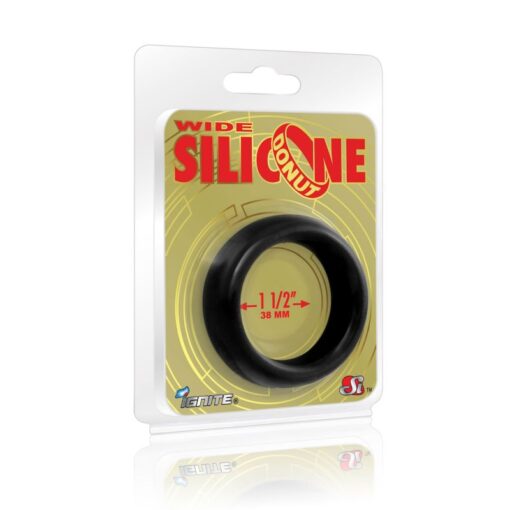 Wide Donut Black Cock Ring 38mm