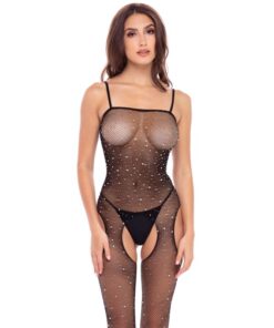 Sparkle Crotchless Bodystocking Black