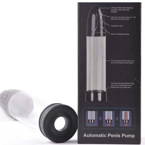 Premium Rechargeable Suction Penis Pump with Sleeve and Donut - Image 3