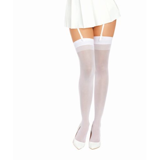 Dreamgirl Back Seam Sheer Thigh High Stockings White