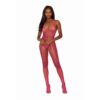 Dreamgirl Diamond Net Bodystocking Neon Pink