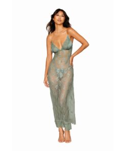 Dreamgirl Long Chemise w G-String Sage