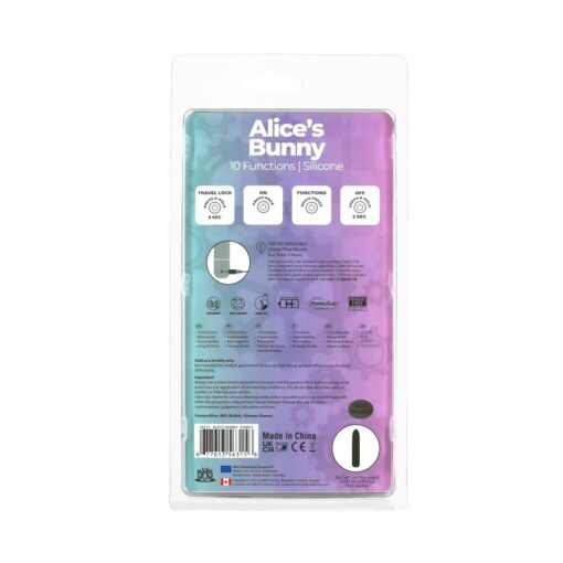 Alices Bunny Rechargeable Bullet w Rabbit Sleeve Purple - Image 5