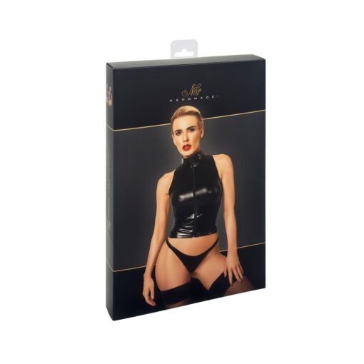 Glam Wetlook Top w Vinyl Corset - Image 2