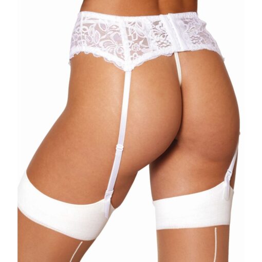 Dreamgirl Lace Garter Belt White - Image 2
