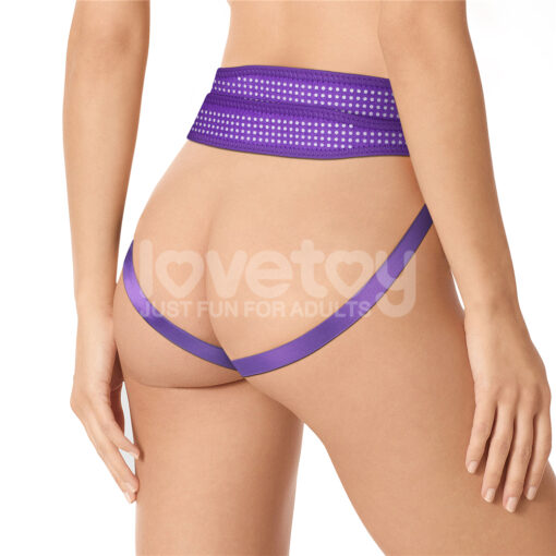 Easy Strap on Harness Polka Dot Purple - Image 4