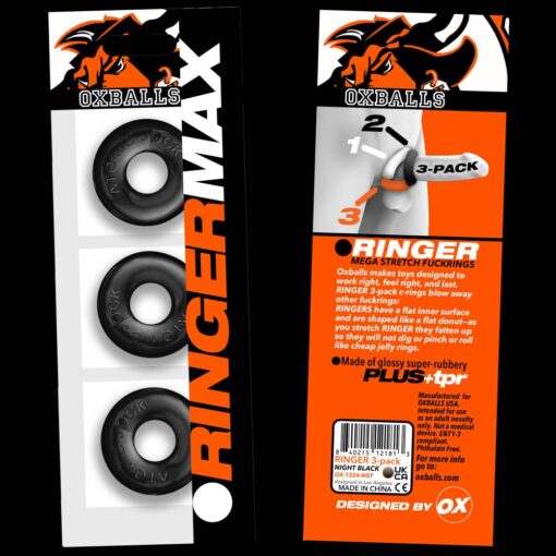 Ringer Max 3 Pc Cockring Set Black - Image 2