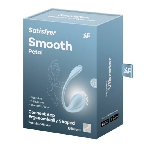 Satisfyer Smooth Petal Wearable App Connect Vibrator Blue - Image 5
