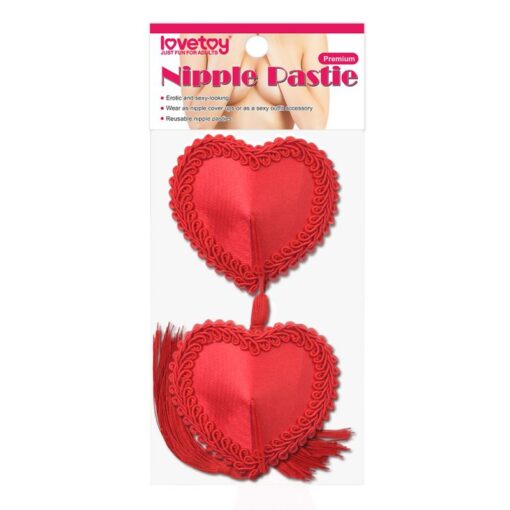 Reusable Red Heart Tassels Nipple Pasties - Image 2