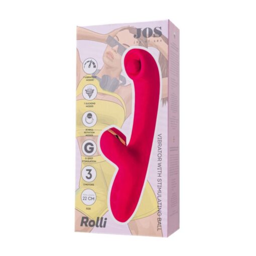 JOS Rolli Stimulating Ball Vibrator with Vaccuum Clitoral Stimulator - Image 2