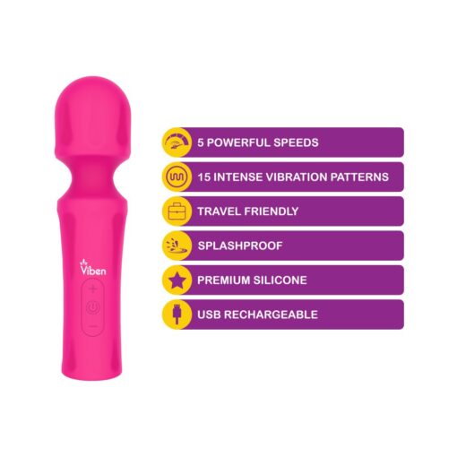 Viben Mighty Muse Massager Hot Pink - Image 4
