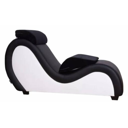 Kama Sutra Mebon Chaise Love Lounge Red w Black Pillows - Image 2