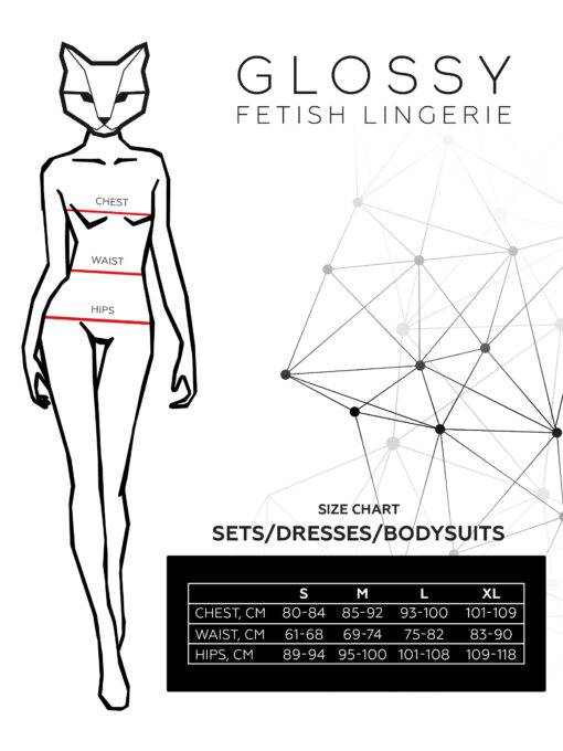 Glossy Wetlook Lace Side Panel Chemise Tyra - Image 5