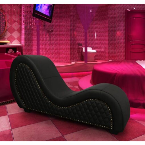 Kama Sutra Mebon Chaise Love Lounge Studded and Quilted Black - Image 2