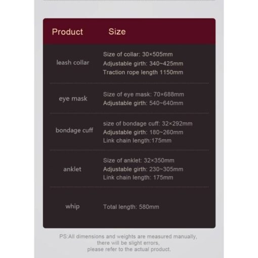 8 Pc Deluxe Bondage Play Kit Burgundy Gold - Image 11
