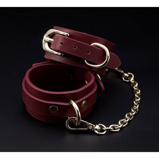 8 Pc Deluxe Bondage Play Kit Burgundy Gold - Image 8
