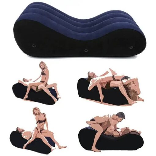 Large 1.5m Inflatable Suede Love Lounge with Handrail - Image 4