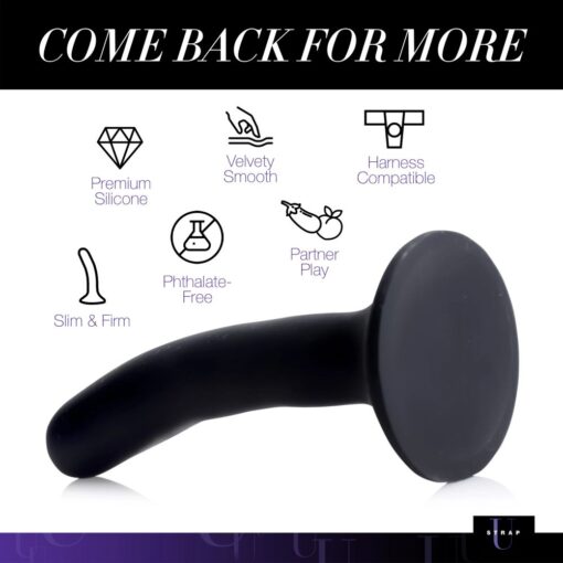 Black Silicone Strap-On Dildo Small - Image 6