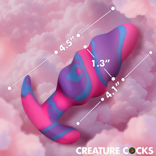 Unicorn Swirl Silicone Butt Plug Medium - Image 3