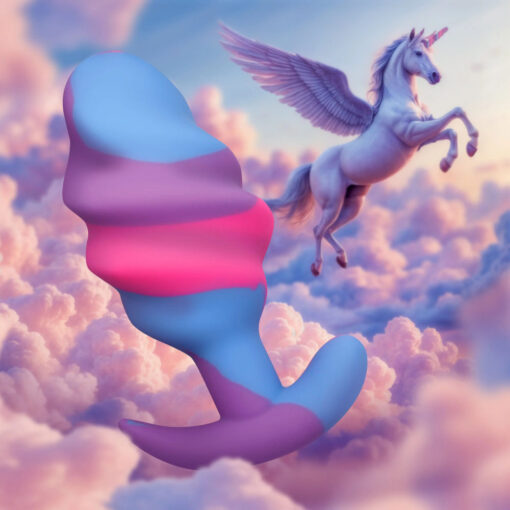Unicorn Swirl Silicone Butt Plug Large - Image 5