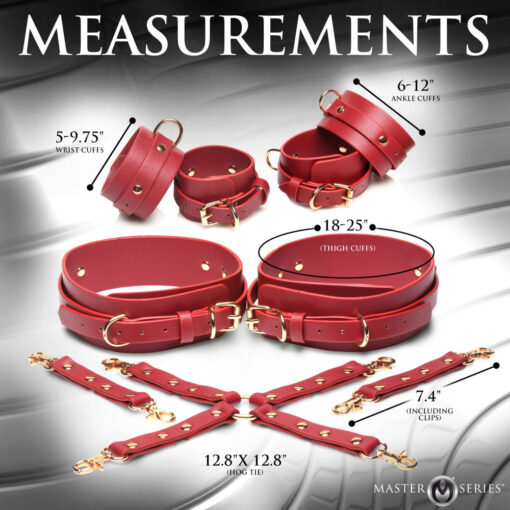 Crimson Captive Thigh Wrist Ankle Hog Tie Restraints - Image 3