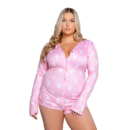 Playboy Slumber Bunny Romper Pink