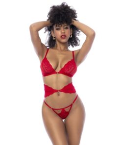 Red 3 Pc Set w/ Bra
