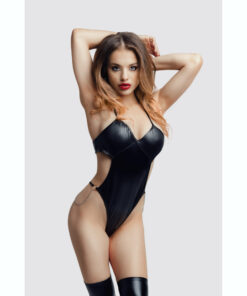 Glossy Reina Bodysuit Wetlook Black