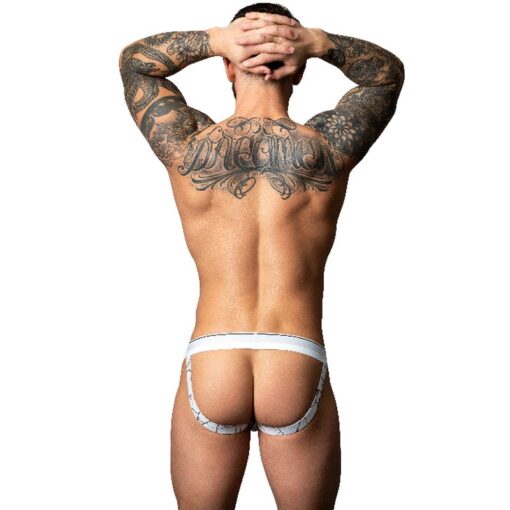 Male Power Marble Jock Strap White - Image 2