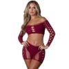 Stella Crop Top And Short Set Burgundy