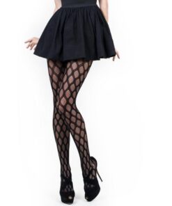 Geo Jacquard Fishnet Tights Black