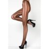 Stella Elyse Coiled Lines Fishnet Tights Coffee
