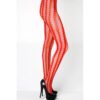 Stella Elyse Coiled Lines Fishnet Tights Red
