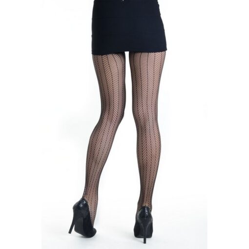 Sensual Arrow Mesh Tights Black - Image 3