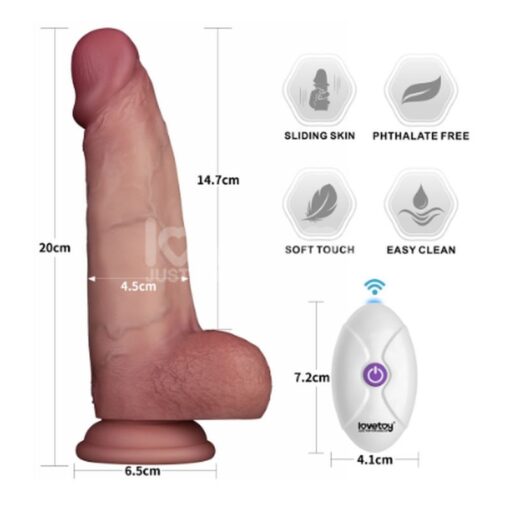 Vibrating Sliding Skin Pro II Silicone Dong 8in - Image 4