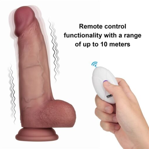 Vibrating Sliding Skin Pro II Silicone Dong 8in - Image 6