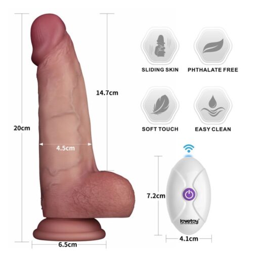 Vibrating Sliding Skin Pro II Silicone Dong 8in - Image 7