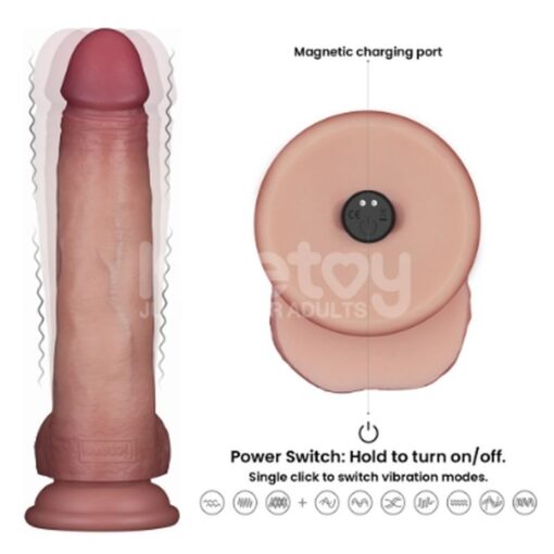 Vibrating Sliding Skin Pro II Silicone Dong 8.5 - Image 5