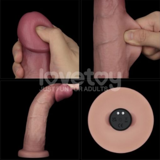 Vibrating Sliding Skin Pro II Silicone Dong 9in - Image 3