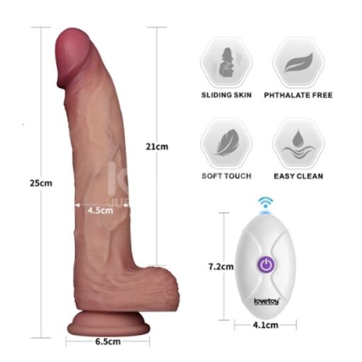 Vibrating Sliding Skin Pro II Silicone Dong 10in - Image 4