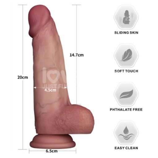 Sliding Skin Pro Dual Layer Silicone Dong 8in - Image 5