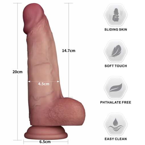 Sliding Skin Pro Dual Layer Silicone Dong 8in - Image 7